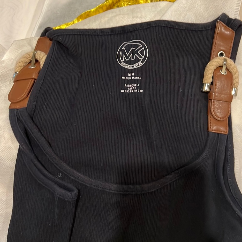 Dark blue with strap belt great condition